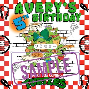 Custom Teenage Mutant Ninja Turtle Pizza Boxes Personalized Birthday Party Favor, Customized Turtles Pizza Box, TMNT Bday Party, Digital