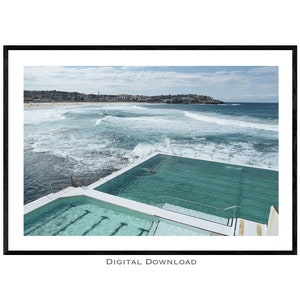 Bondi Icebergs Print | Beach Photograph | INSTANT DOWNLOAD | Pool Wall Art | Bondi Beach Print