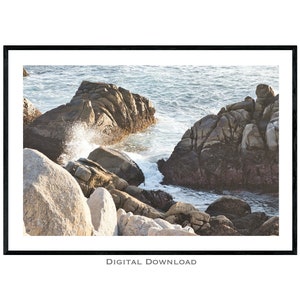 California 17 Mile Drive Scenic Photography Print | Printable Download | Ocean Water Rocks Wall Decor