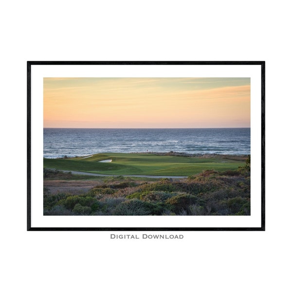 Pebble Beach Golf Links Wall Art Digital Download Golfers Gift Golf Course Home Decor