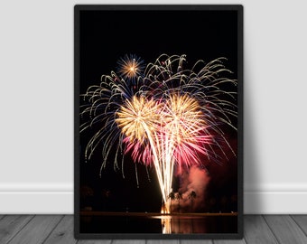 Fireworks Print Celebration Photograph Large Wall Print Digital Download Framable Wall Art