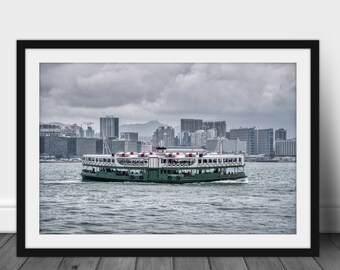 Hong Kong Print, Star Ferry Photo, Hong Kong Harbour Photograph, Asia Poster, China Wall Art