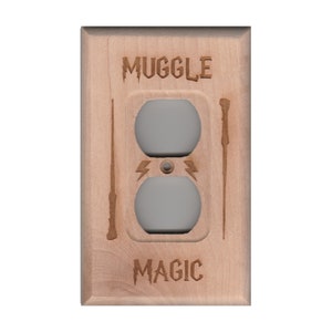 Wall Outlet Cover Muggle Magic Laser engraved.