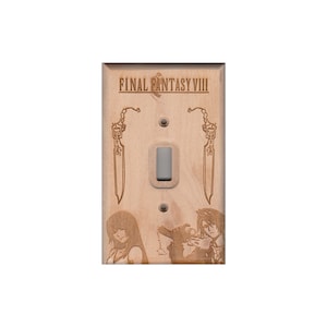 Final Fantasy VIII Single Gang Switch Cover Squall Rinoa Gunblade