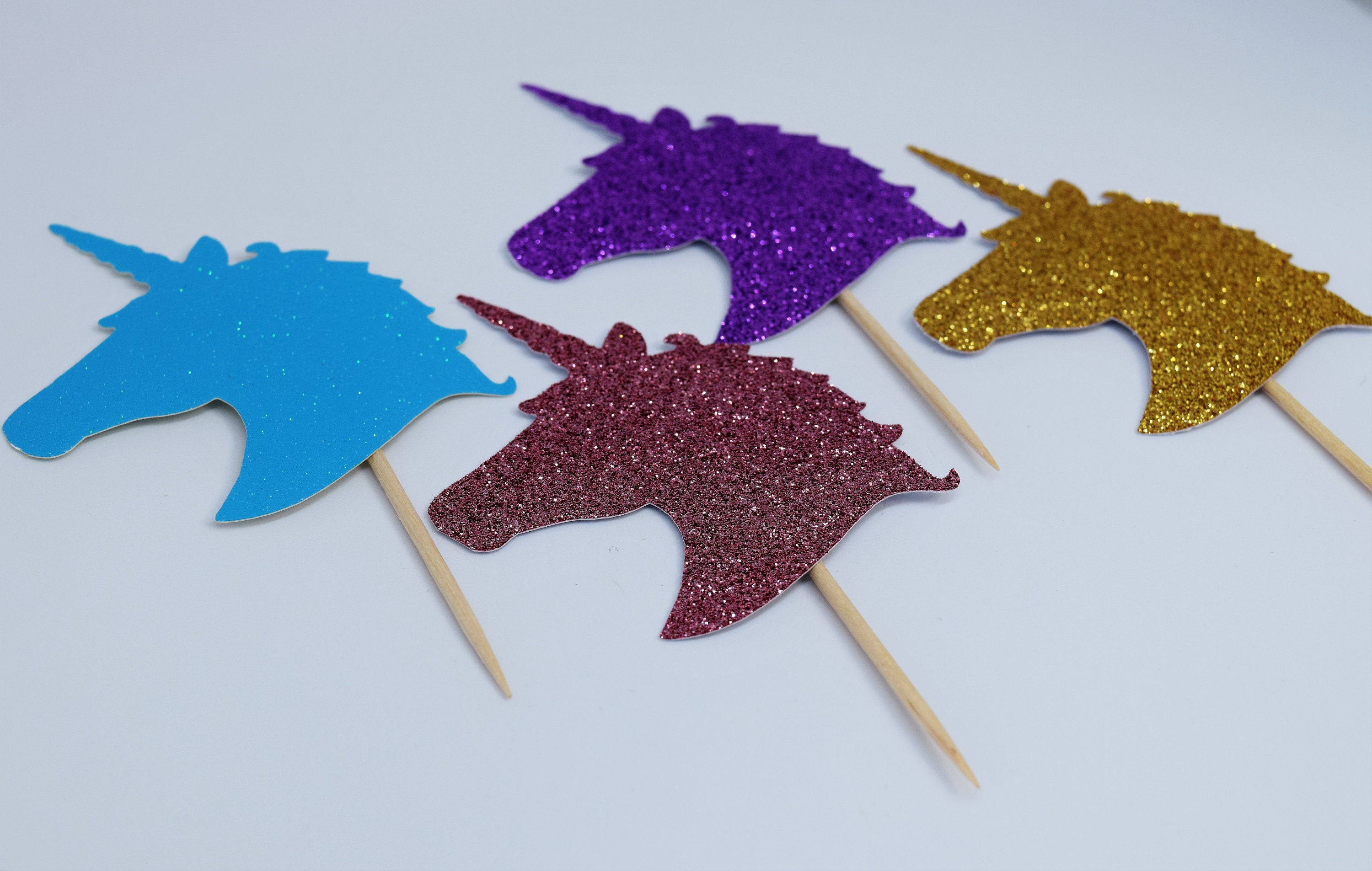 unicorn cup cake toppers unicorn head diecuts unicorn shaped etsy
