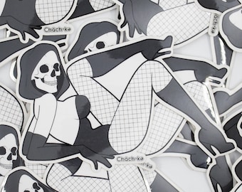Pin Up Reaper Large Die-cut Vinyl Sticker