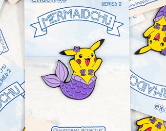 Mermaidchu Soft Enamel Pin - Purple - Dragchu Series 2