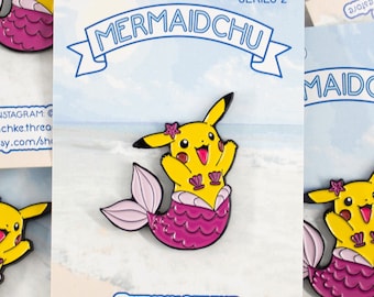 Mermaidchu Soft Enamel Pin - Pink - Dragchu Series 2