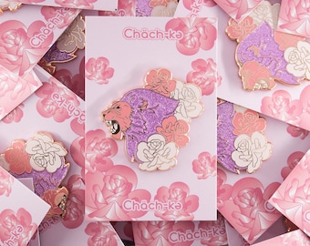 Lion x Roses Hard Enamel Pin
