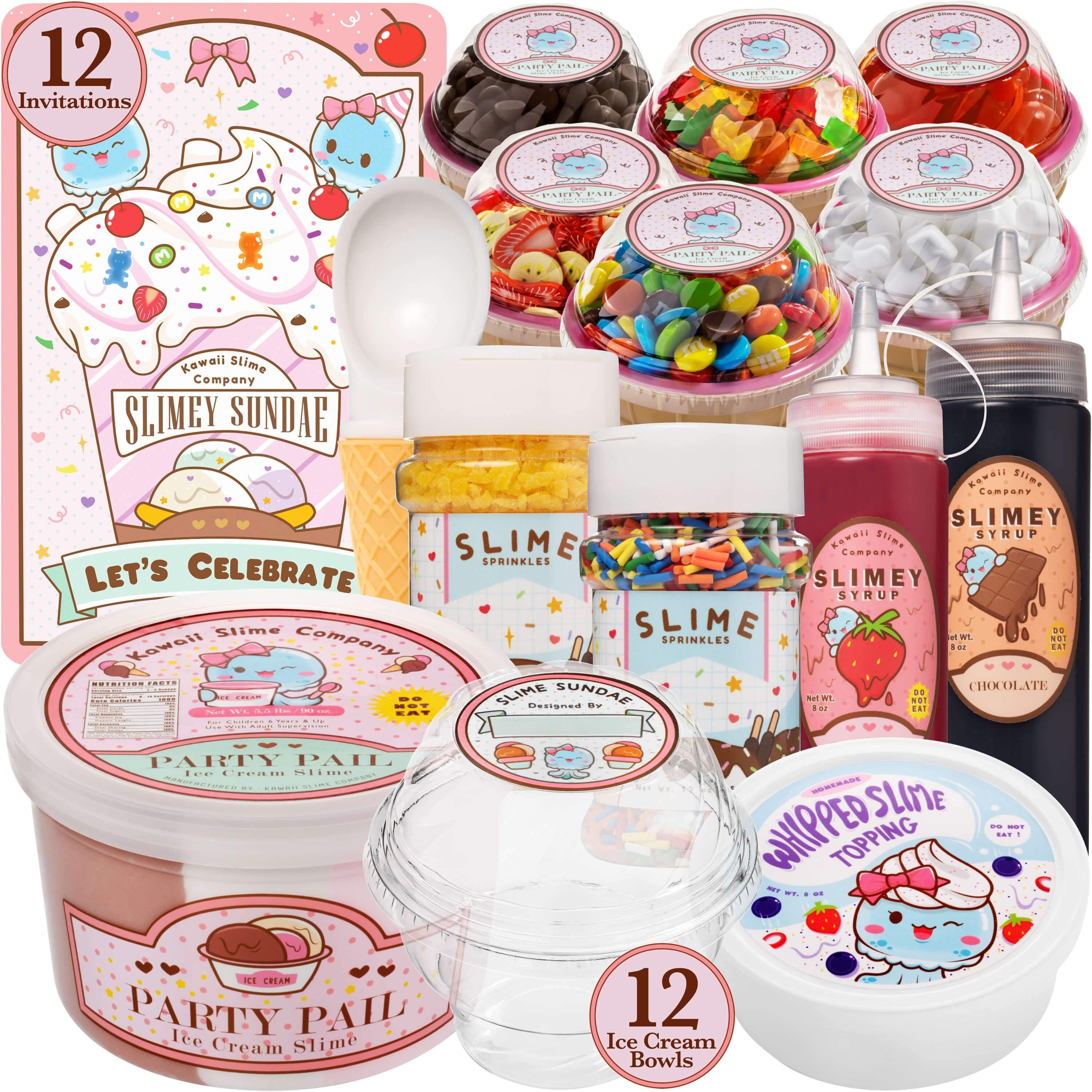 Ice Cream Slime Kit for Girls Ages 8-12 - Ice Cream Party Favors DIY Slime  for Girls, Mini Ice Cream Set Make Your Own Slime Kit for Girls 10-12, Slime  Kit Unde…