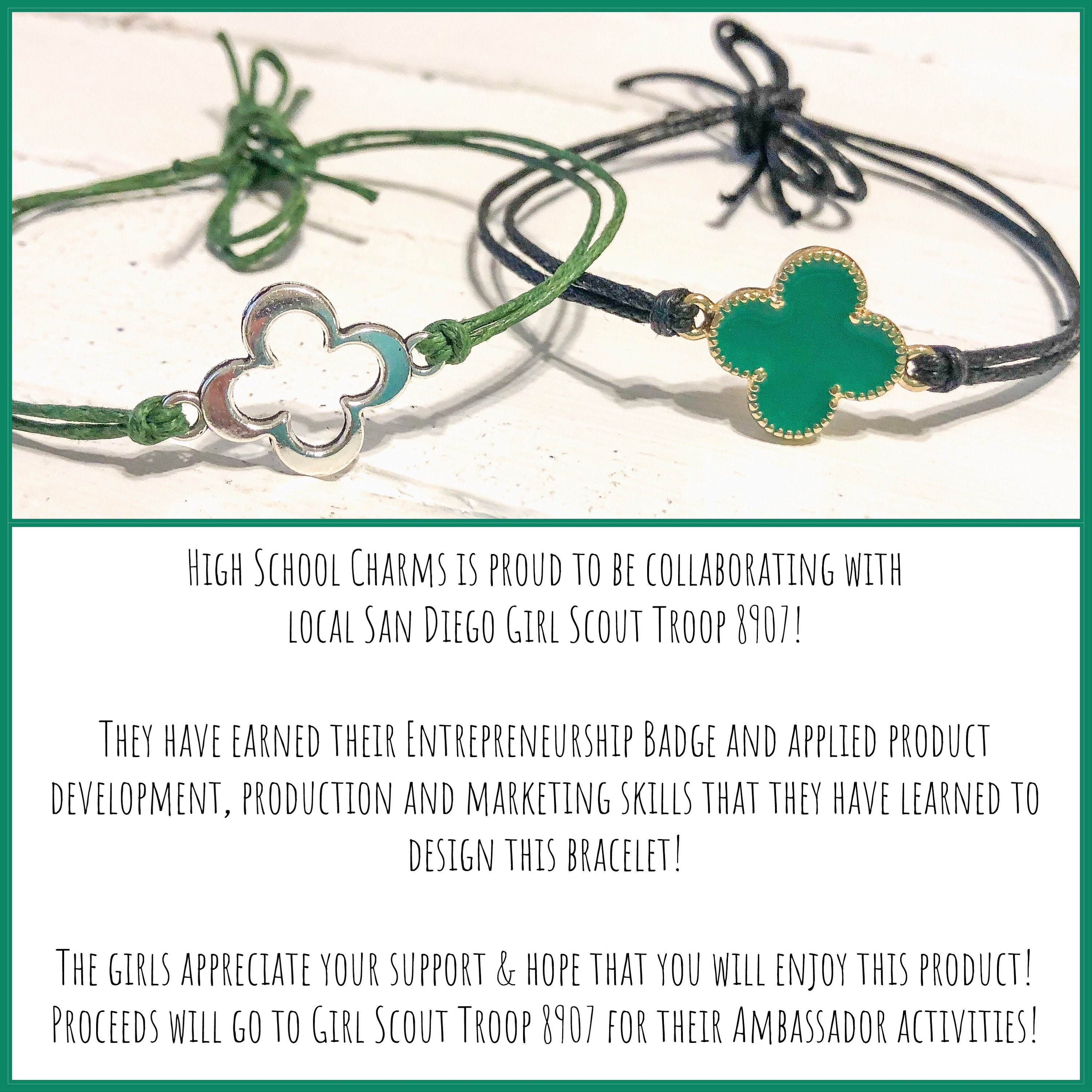 Girl Scout Charm Bracelet Wish Bracelet or Necklace 2 Charm Etsy