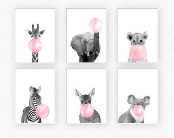 Pink Black Nursery Etsy