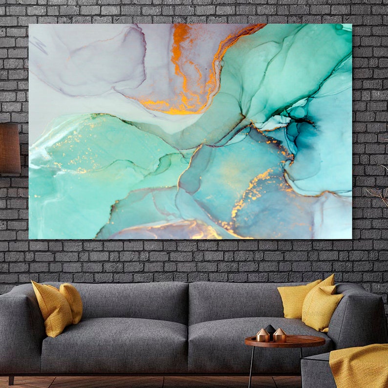 Modern Acrylic Painting Marble Wall Art Print Abstract Etsy