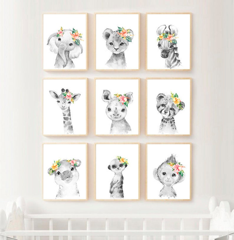 Girl Nursery Wall Decor Black and White Nursery Prints Girl Etsy