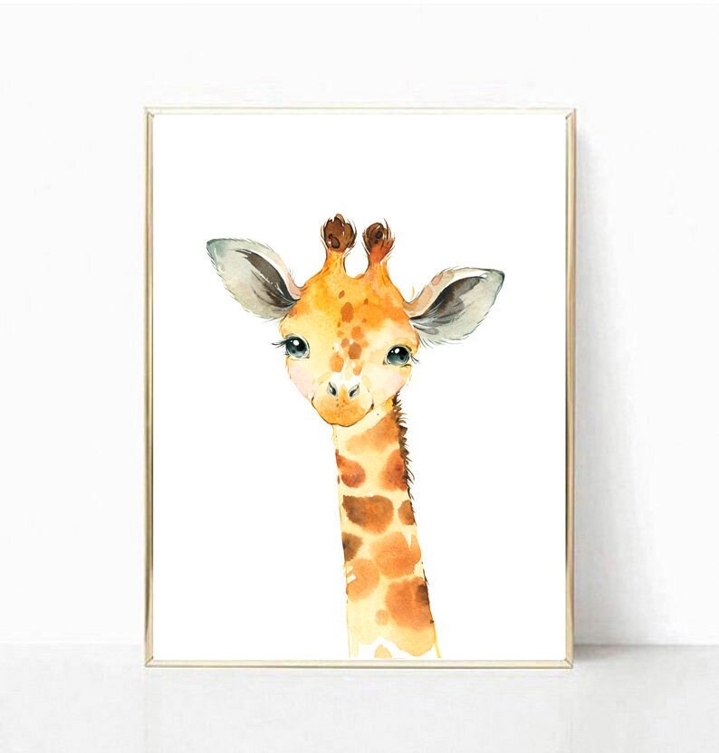 nursery prints safari nursery watercolour giraffe painting Giraffe Print