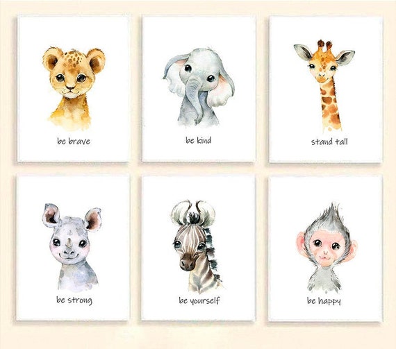 Nursery Prints Boy Set Of 6 Safari Animals Print Baby Animals Etsy Nursery Prints Boy Set Of 6 Safari Animals Print Baby Animals Etsy