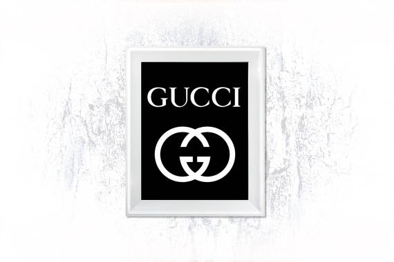 Gucci Sign Gucci Inspired Printable Gucci Logo Black Gucci | Etsy