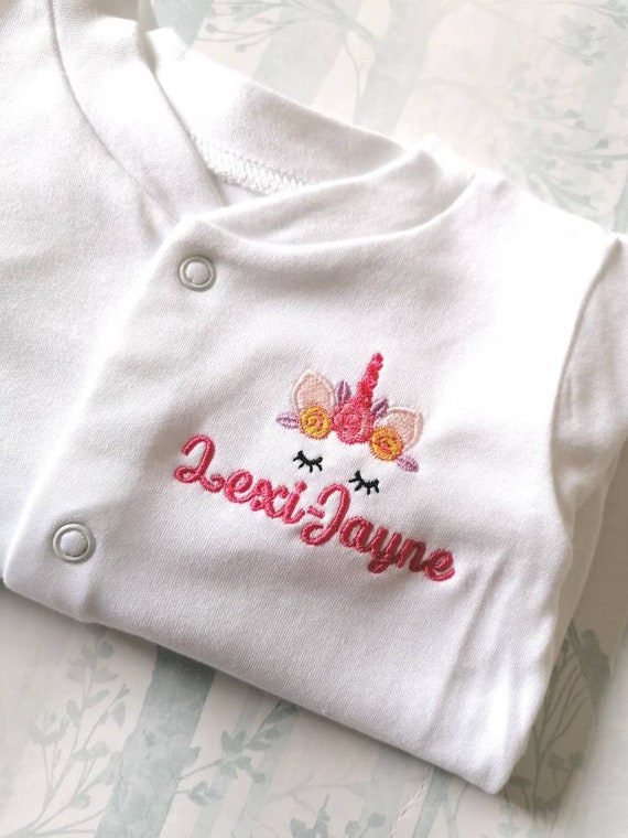 unicorn baby sleepsuit
