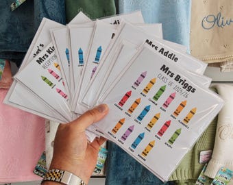 Personalised Teacher Card: Nursery Class of 2025/26 Crayon Design, Teaching Assistant / TA Thank You Gift