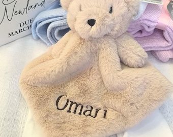 Embroidered Teddy Bear Comforter - Personalised Baby Blanket