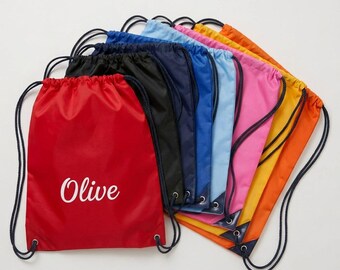 Personalised Drawstring Bag | Custom Kids School PE Kit Bag | Personalised Nursery Swim Bag | Gym Sack Back to School Gift Boys Girls