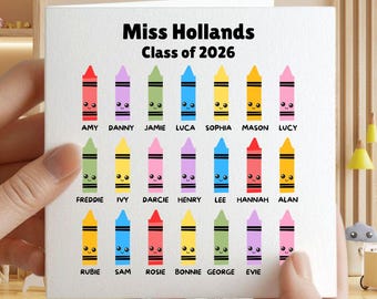 Personalised Thank You Teacher Card / Class of 2026 / Nursery School / End of Term TA Gift / Teaching Assistant