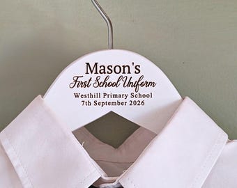First School Uniform Hanger - Starting Nursery Keepsake - Personalised Laser Engraved Name - Back to School or Reception