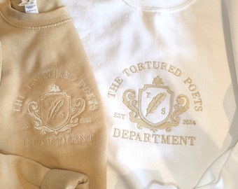 Tortured Poets Department Sweatshirt / Taylor Swiftie Sweatshirt / Swiftie Merch Embroidered Sweatshirt / Gift for Swifties / Eras Tour