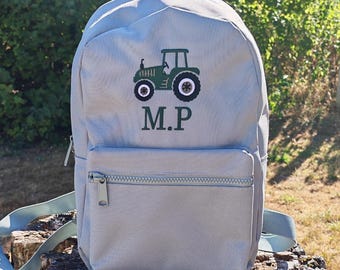 Personalised Tractor Backpack for Boys | Embroidered Kids Backpack | Nursery Bag | Back to School Rucksack | Custom Name for Young Farmer