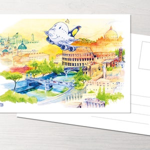 Postkarte Rom, Around the world mit POTS, Travel around the world, Flugzeug, Plane, Princess of the Skies, Flugzeug