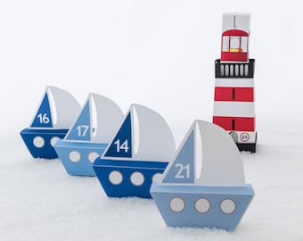 Adventskalender Schiff Ahoi, Adventskalender zum basteln für Kinder