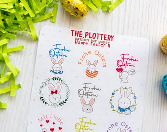 Frohe Ostern Sticker Sheet, Aufkleber Frohe Ostern für Deine Ostergeschenke, mach deine Ostergeschenke noch persönlicher, Osterhasen Sticker