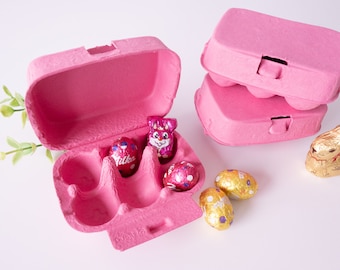 Mini Eierschachtel rosa, Wachteleier, Eierschachtel, Osterdeko, Osterkörbchen, Wachteleierkarton, Geschenkverpackung, Ostergeschenk