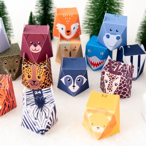 Tier ABC Adventskalender im Bastelset, Boxen mit 24 Tieren für Kinder zum basteln aus Papier, der perfekte Adventskalender zum verschenken