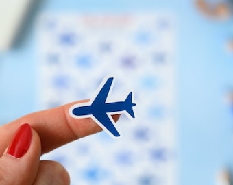 Sticker Sheet - Flugzeug Blau, Airplane, Aufkleber, Stickerbogen, Aviation