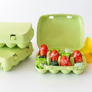 kleine Geschenkverpackung hellgrün, Eierkarton, Wachteleierkarton, Geschenkkarton, Mitgebsel