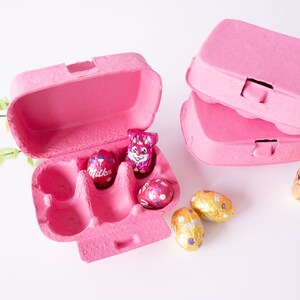 Mini Eierschachtel rosa, Wachteleier, Eierschachtel, Osterdeko, Osterkörbchen, Wachteleierkarton, Geschenkverpackung, Ostergeschenk image 3