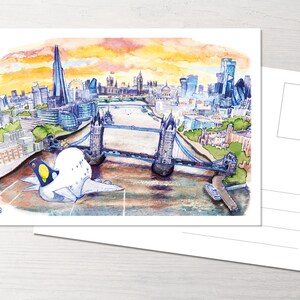 Postkarte London, Around the world mit POTS, Travel around the world, Flugzeug, Plane, Princess of the Skies, Flugzeug