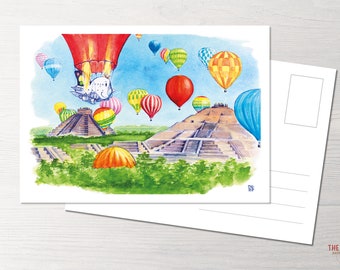 Postkarte Mexiko, Around the world mit POTS, Travel around the world, Flugzeug, Plane, Princess of the Skies, Flugzeug