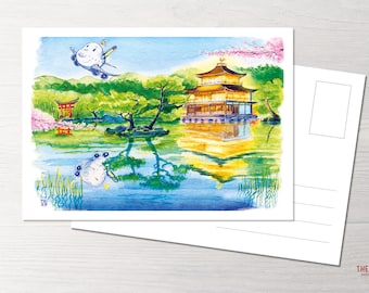Postkarte Kyoto, Japan, Around the world mit POTS, Travel around the world, Flugzeug, Plane, Princess of the Skies, Flugzeug