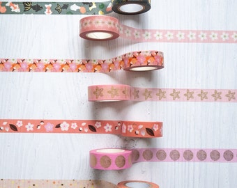 Sakura Washi Tape, Kirschblüte, 15mm breit, 10m lang, Gold Veredelung