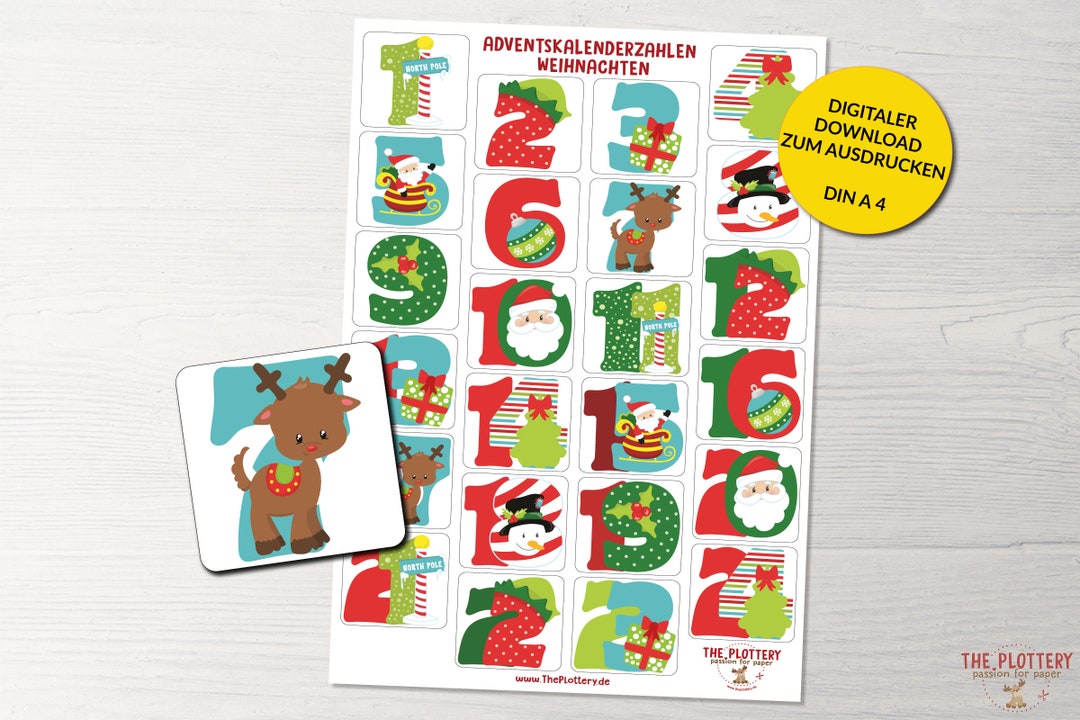  Adventskalender Zahlen Zum Ausdrucken Weihnachten, Download Bildidee 