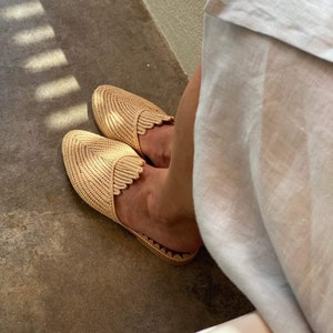 Moroccan Raffia Slide Sandals