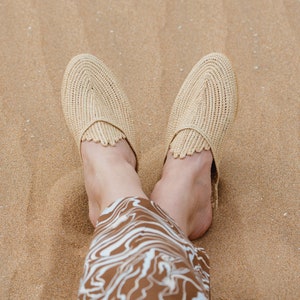 moroccan raffia slide sandals