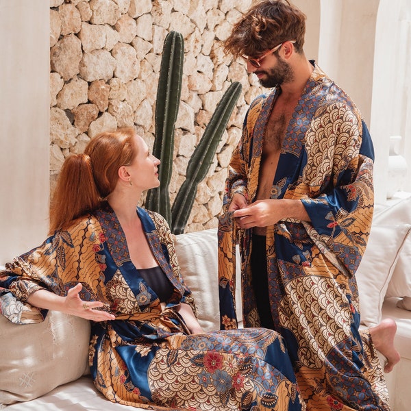 Floral Silk Robe Etsy