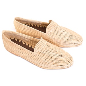 Natural Raffia Loafers, Raffia Moccasins, Moroccan Raffia Shoes, Raffia Sandals, Flat Sandals, Moroccan Loafers