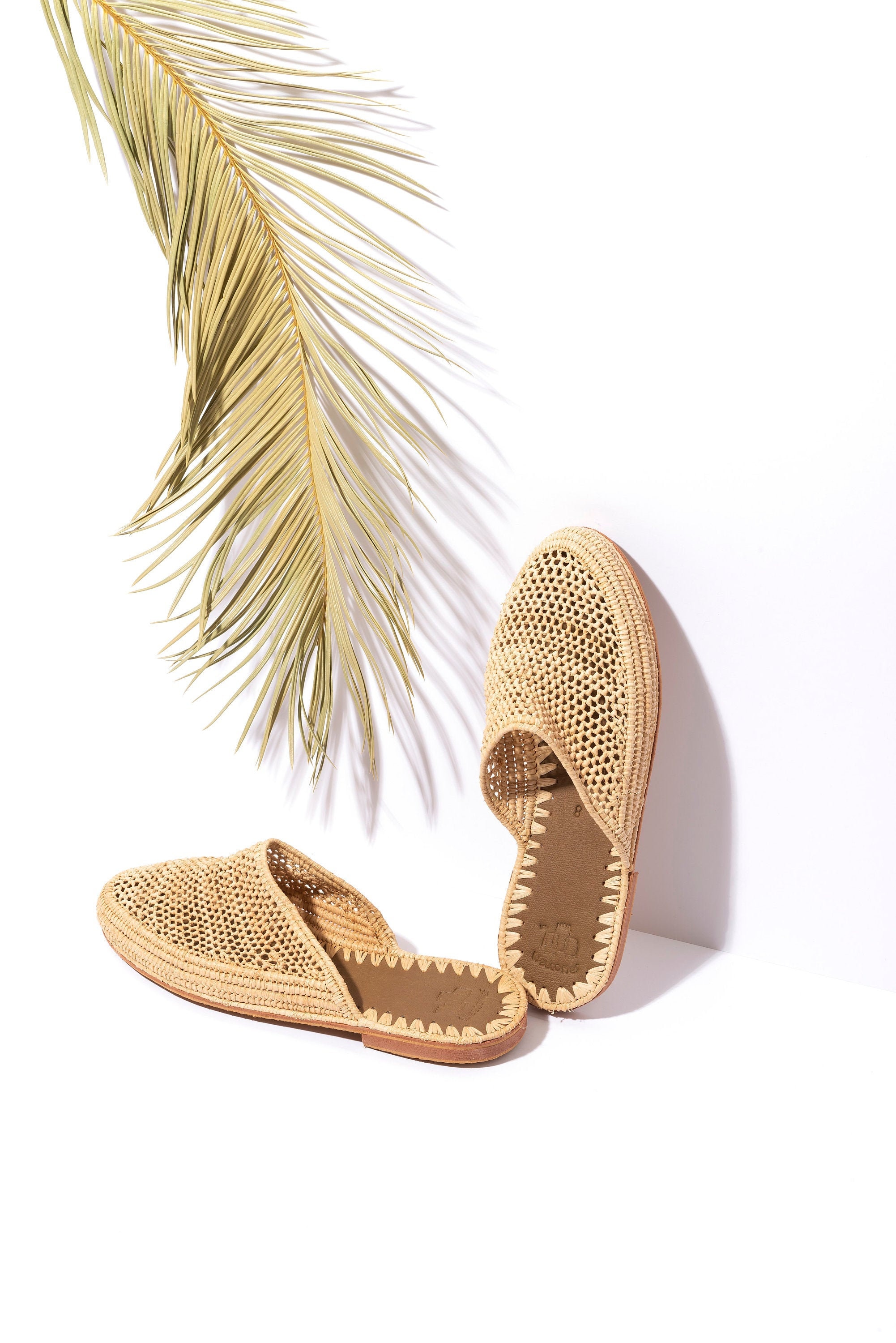 Raffia Sandals / Raffia Shoes / Raffia Slides / Flat Sandals