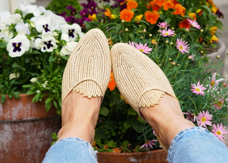 Moroccan Raffia Slide Sandals