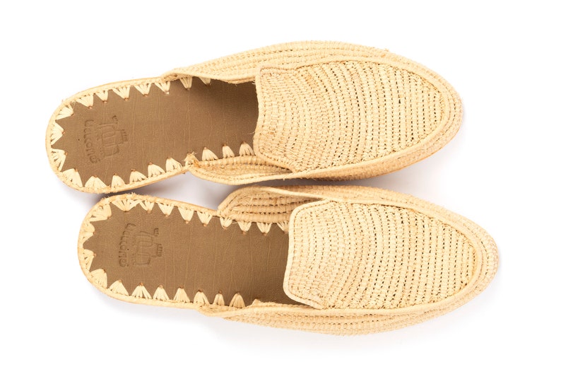 Moroccan Raffia Shoes for Women, Closed Toe Sandals, Handmade Raffia Slide Sandals, Unique Boho Flats, Boho Summer Shoes, Classic Sandals image 4