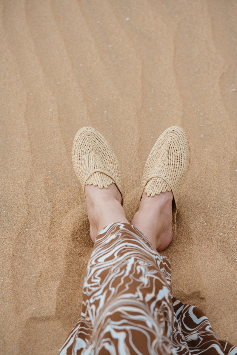 moroccan raffia slide sandals